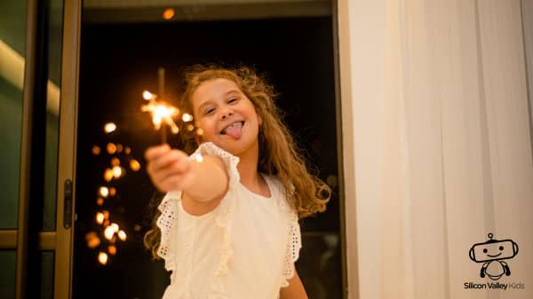 Weihnachtsferien Feuerwerk mit Kindern