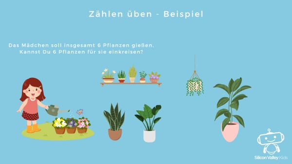 Zählen üben Beispiel für Kinder